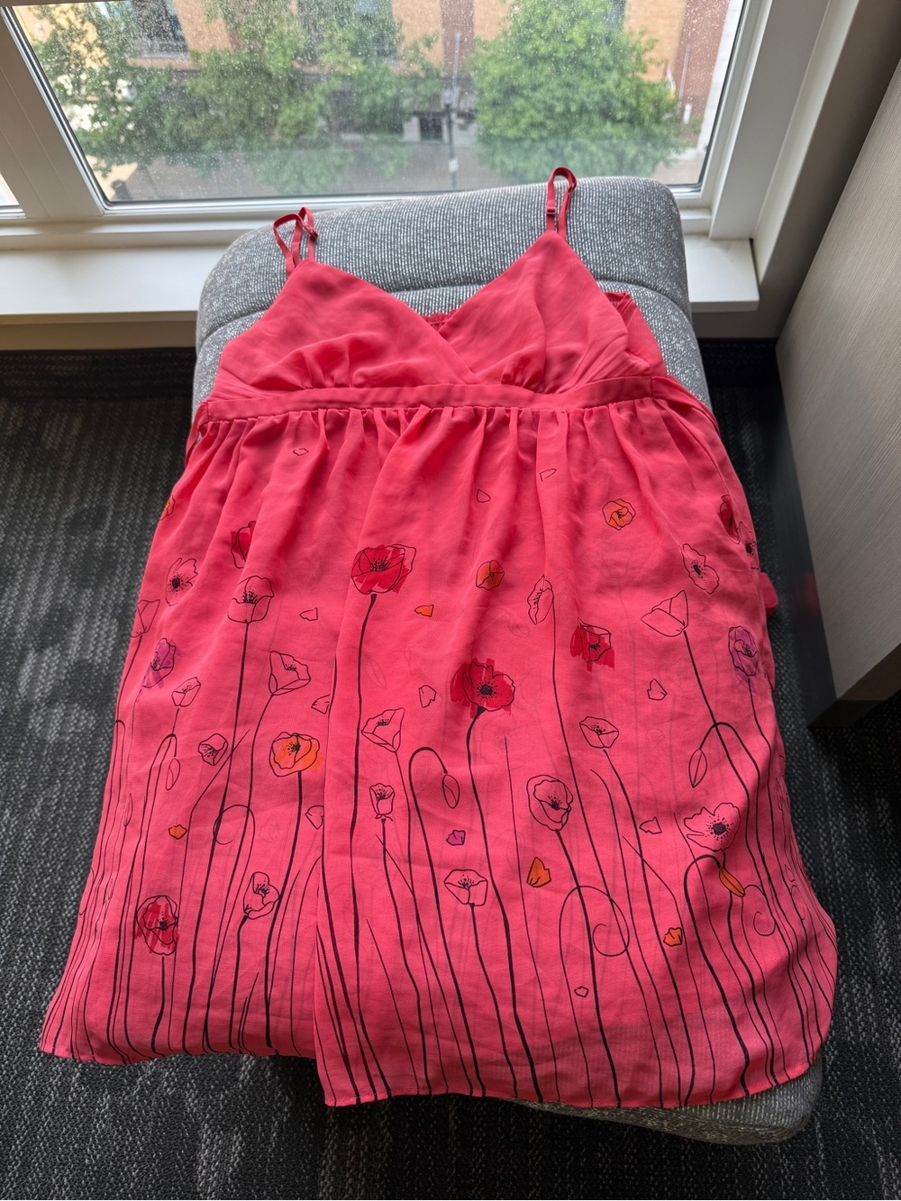 Y2K Vintage La Vie En Rose Coral Sheer Floral Long Top - Picture 4 of 9